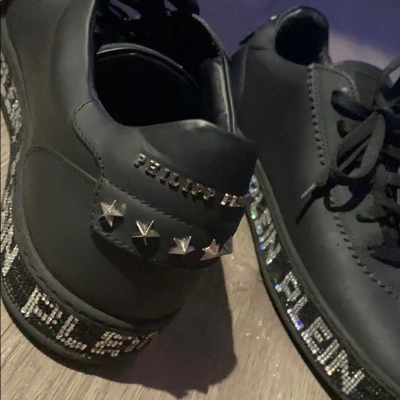 BLACK PHILIPP PLEIN CRYSTAL BOTTOM SNEAKERS - Picture 5 of 6